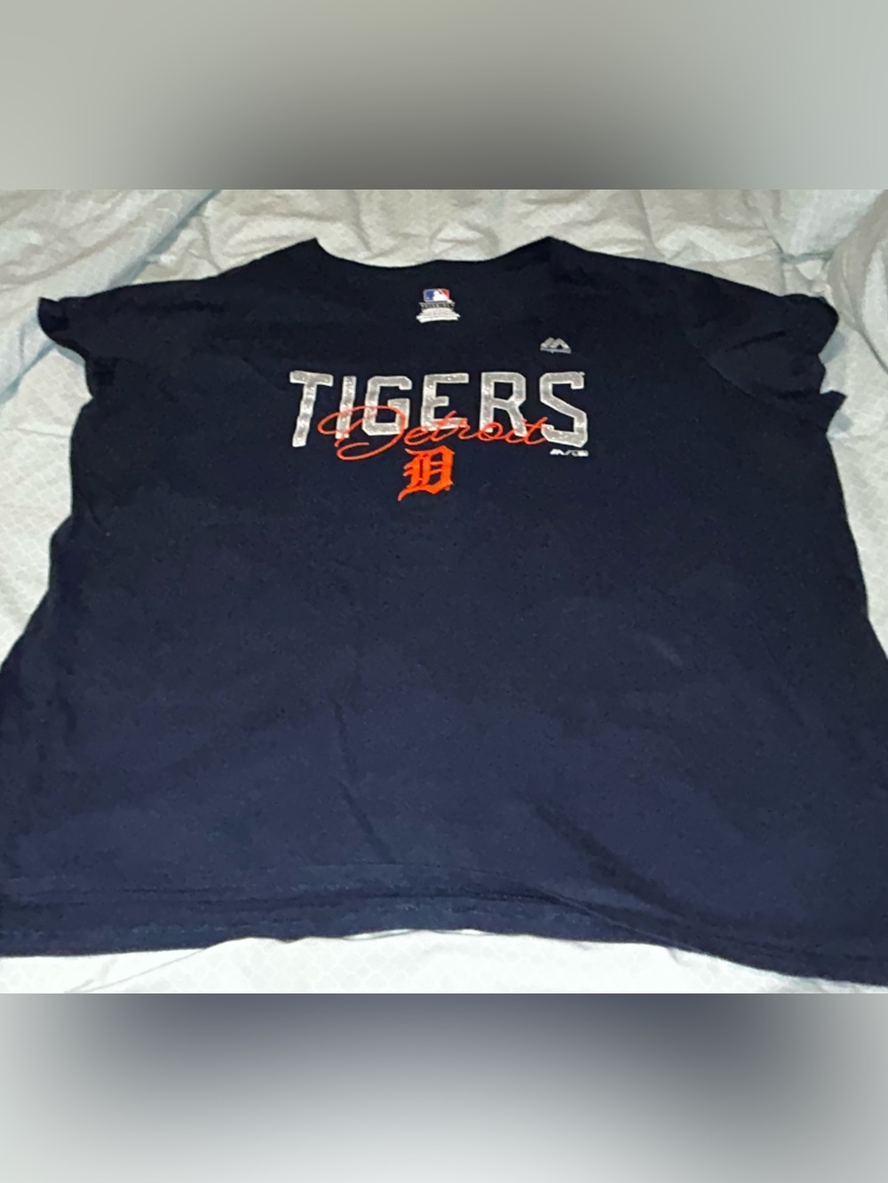 MLB Detroit Tigers Navy and Orange Women’s Short Sleeve Tee